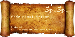 Széplaki Szilas névjegykártya
